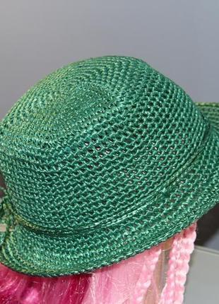 Зеленая женская шляпа из рафии, шляпа для пляжа3 фото