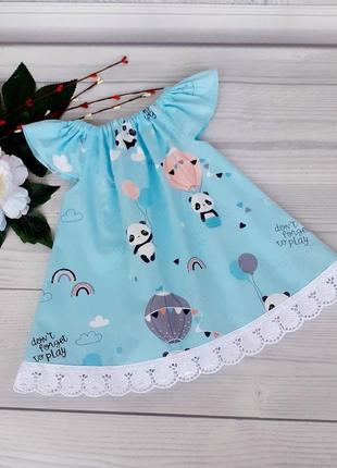 Літній бавовняне плаття для дівчинки "панди"