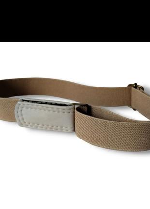Бежевий ремінь на липучці. еластичний пояс дитячий