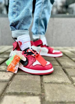 Чоловічі кросівки nike air jordan 1 off-white  "red"