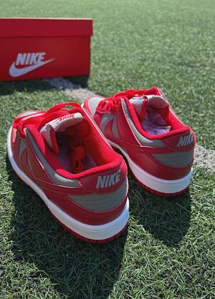 Кросівки nike dunk low retro medium grey red2 фото