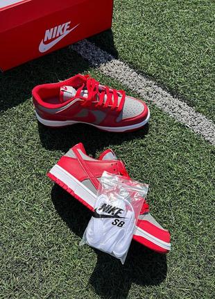 Кросівки nike dunk low retro medium grey red