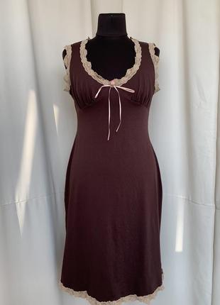 Винтаж 70х платье комбинация в бельевом стиле с кружевом1 фото