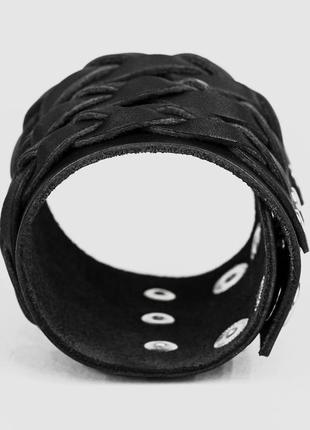 Плетеный широкий кожаный браслет, код 36336 фото