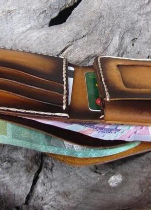 Портмоне для прав,мужское кожаное портмоне,именной бумажник,кожаный кошелек для мужчин3 фото