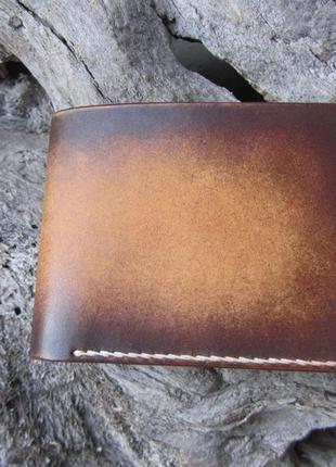 Шкіряний чоловічий гаманець з віконцем для прав,іменний гаманець для чоловіків,подвійний гаманець7 фото