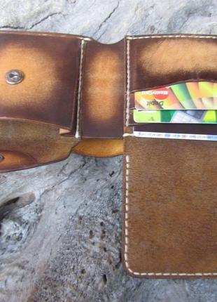 Кожаный мужской кошелек с окошком для прав,именной кошелек для мужчин,двойной кошелек2 фото