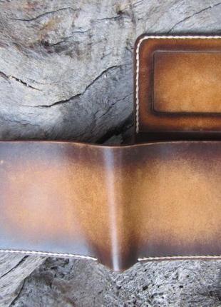 Кожаный мужской кошелек с окошком для прав,именной кошелек для мужчин,двойной кошелек