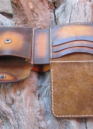 Кожаное портмоне для прав,мужское кожаное портмоне,именной бумажник,кожаный кошелек для мужчин1 фото