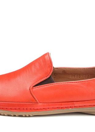 Жіночі туфлі 08161 червоні шкіра5 фото