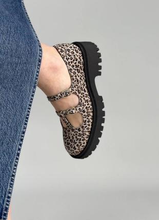 Туфли женские кожа леопард1 фото