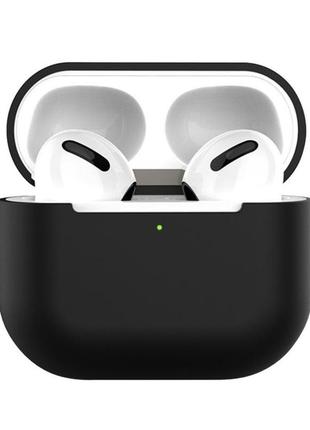 Силиконовый чехол для наушников airpods 3 (черный)1 фото