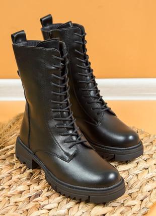 Жіночі черевики 21098 чорні штучна шкіра8 фото