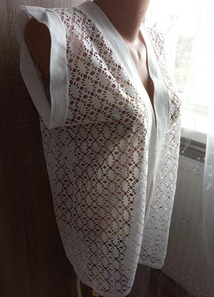 Женская одежда/ накидка жилетка белая 🤍 50/52 размер #2 фото