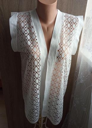 Женская одежда/ накидка жилетка белая 🤍 50/52 размер #1 фото