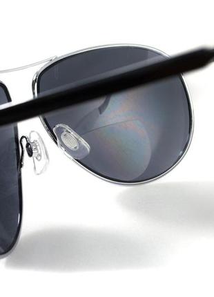 Окуляри біфокальні (захисні) global vision aviator bifocal (+2.0) (gray), чорні біфокальні лінзи в металевій оправі4 фото