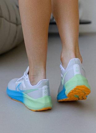 Женские кроссовки nike air zoom light Technology blue green8 фото