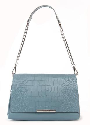 Женская сумка кроссбоди из натуральной кожи alex rai 9717 синяя3 фото