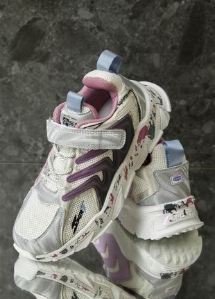 Дитячі кросівки 18061 фіолетові текстиль штучна шкіра6 фото