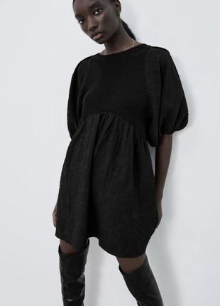 Стильное платье, платье черное мини- zara1 фото