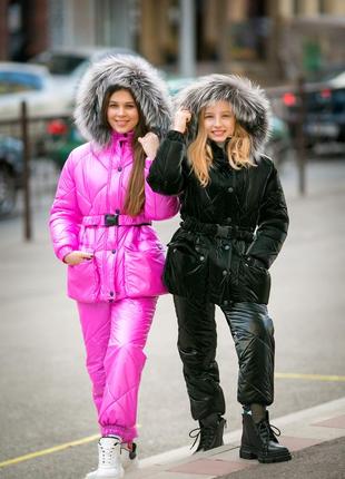 Костюм зимний непромокаемый: куртка и брюки на девочку рост 140-1763 фото