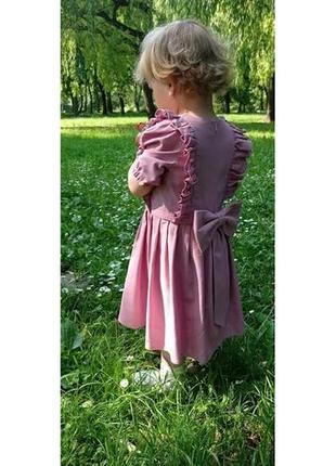 Лляне плаття (органічне) з рюшами. літнє плаття з натурального льону2 фото