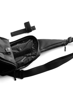 Нагрудная сумка слинг через плечо для скрытого ношения оружия dang сумка-кобура черная тканевая8 фото