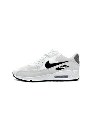 Кроссовки мужские nike air max 90 white/black (бело-черные)5 фото