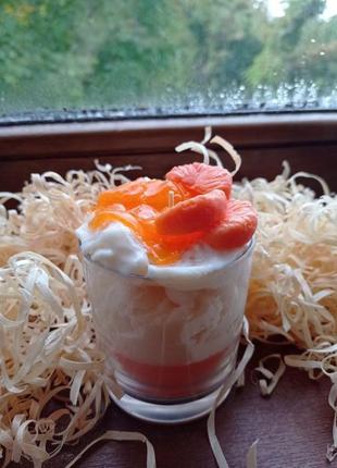 Десертна свічка з мандаринкою ручної роботи4 фото