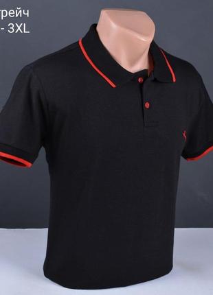Стильная мужская футболка с воротничком поло размер m(44) l(46) xl(48) xxl(50) 3xl (52)