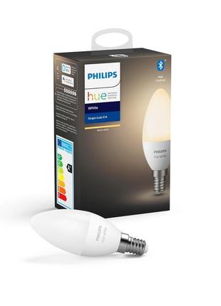 Philips hue розумна лампа e14, white, bt, dim