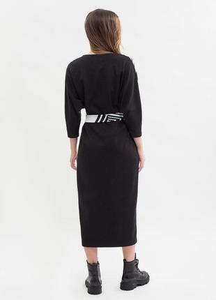 Платье в черно-белый принт из джерси в стиле 90-х5 фото