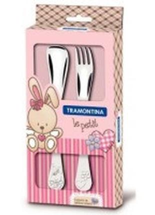 Дитячий набір столових приборів tramontina baby le petit pink, 2 предмети