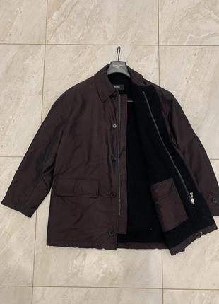 Винтажная куртка парка hugo boss коричневая мужская7 фото