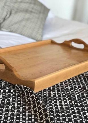 Столик для сніданку в ліжко складаний oxa з натурального дерева6 фото