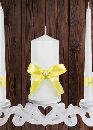 Набір садебных свічок "сімейне вогнище", жовтий колір, арт. cand-221 фото