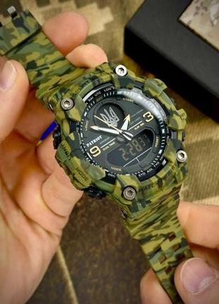 Тактические часы patriot 001cmgruasi + коробка, мужские, тактические, с трезубцем патриотические device сlock2 фото