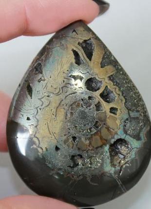 Натуральний камінь кабошон для прикрас жеода матеріали для прикрас в україні коричневий золотий1 фото