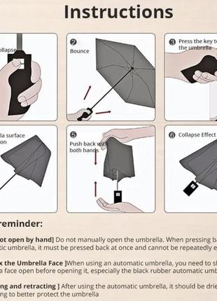 Парасоля автоматична синя, парасоля з сірою вставкою на ручці, 10 спиць, діам. 105см, чоловіча парасоля, жіноча парасоля, унісекс5 фото