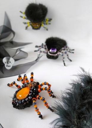Брошь паук для хеллоуина5 фото