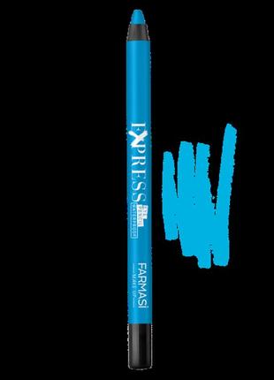 Водостойкий карандаш для глаз exspress 06 голубой make up farmasi1 фото