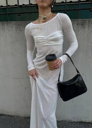 Преміум 🕊️  сукня мереживна ніжна довга тренд 🤍7 фото