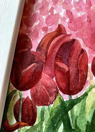 Акварельная картина «голландские тюльпаны»2 фото