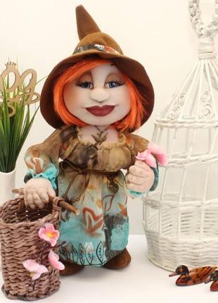 Кукла карандашница гномиха глория. кукла ручной работы. кукла из капрона. скульптурный текстиль.1 фото
