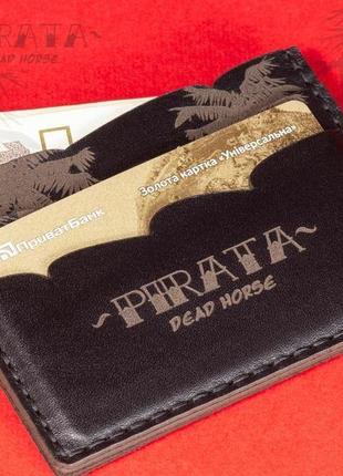 Чорний кардхолдер polly pirata black cardholder4 фото