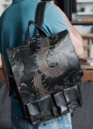 Чорний рюкзак creedence dragon backpack black