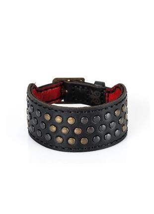 Чорний шкіряний браслет tony black bracelet