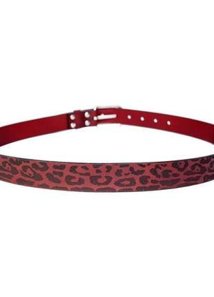 Червоний ремінь leo red medium belt зі шкіри рослинного дублення2 фото