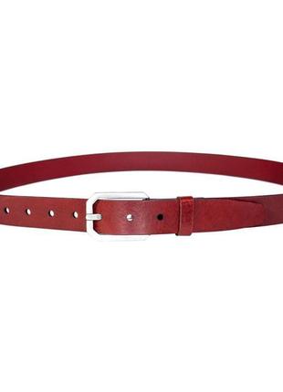 Красный ремень leo red medium belt из кожи растительного дубления4 фото