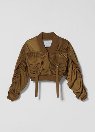 Куртка бомбер bershka satin bomber jacket